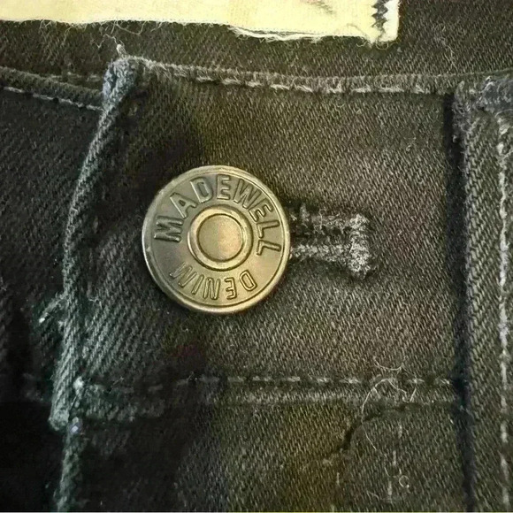 Madewell womens 26 jeans 9” high rise skinny cropped black raw hem denim pants - Picture 9 of 12